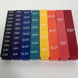 Hand2mind Plastic Rainbow Fraction Tiles - Math Manipulative Set
